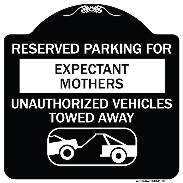 Reserved Parking for Expectant Mothers Unauthorized Vehicles Towed Away, A-DES-BW-1818-23105